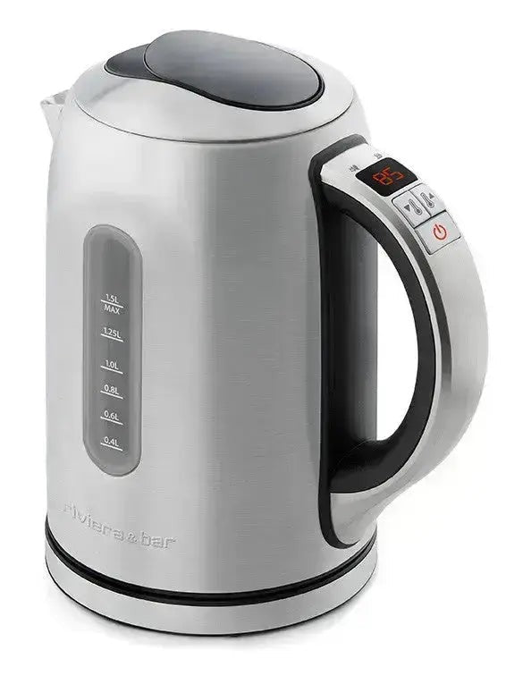 Elektrischer Wasserkocher aus Edelstahl.