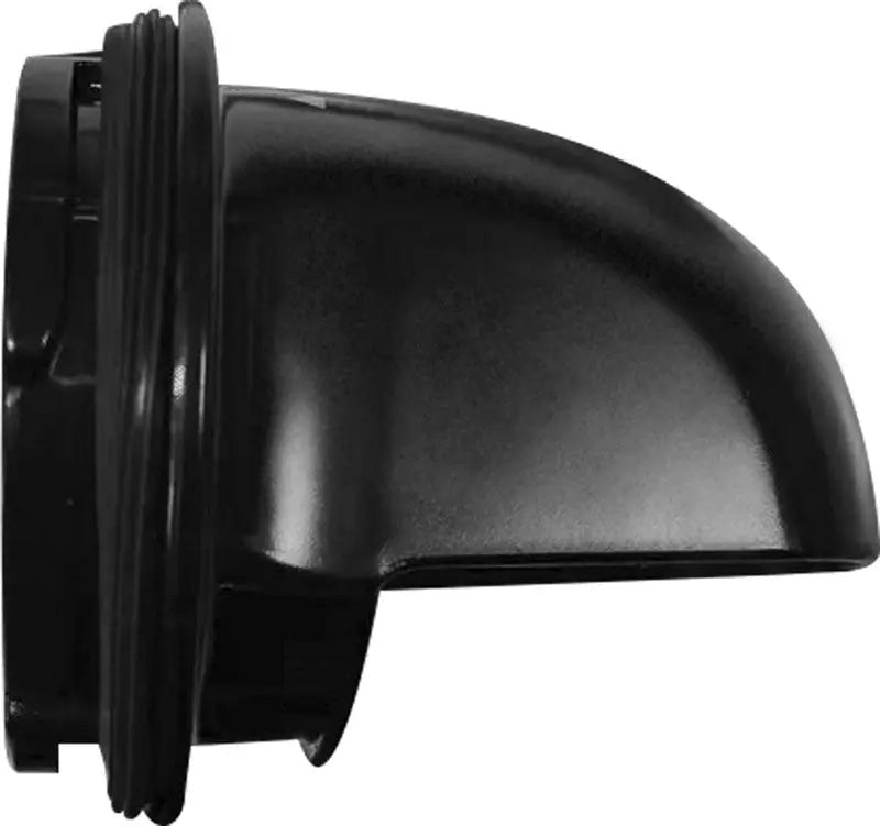 Schwarzer gebogener Kunststoffschlauch.