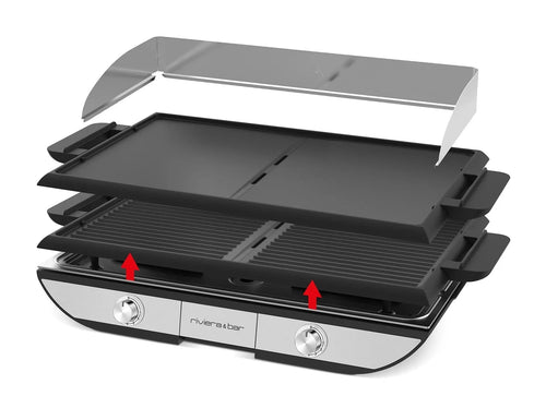 Riviera & Bar Elektrogrill mit austauschbaren Grillplatten.