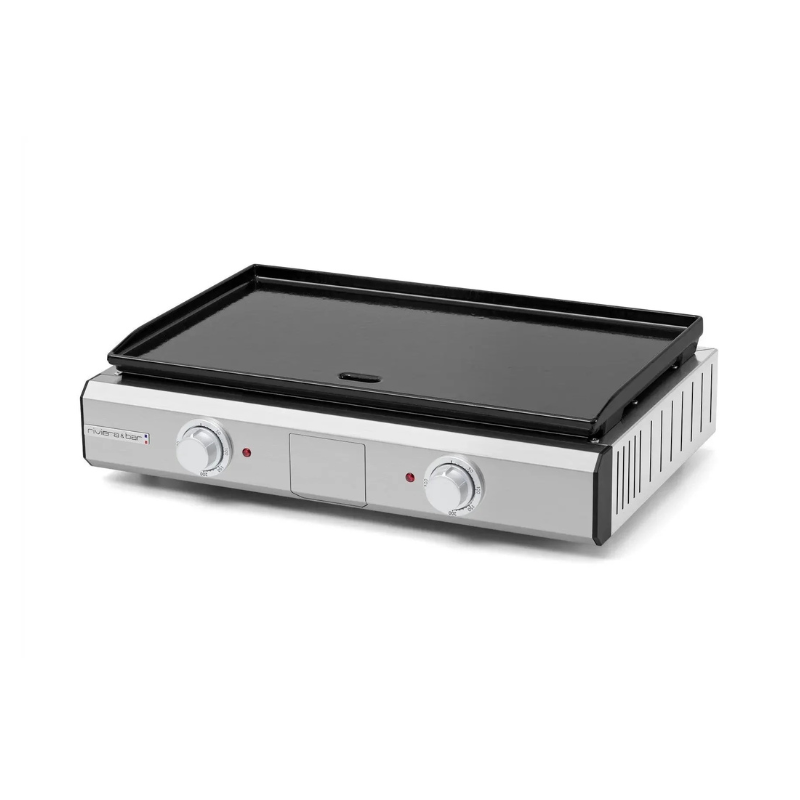 Profi-Grillplatte aus emailliertem Gusseisen 2 Grillzonen